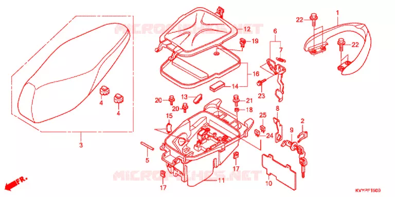 ZITTING/BAGAGEBOX  Honda SCOOTER 110 BEAT 2011  ACC110CSB