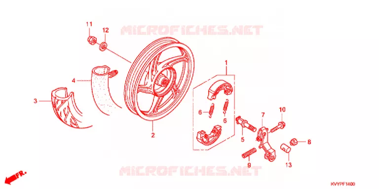 ACHTER WIEL (ANC110CBP/ACC110CB/CS) Honda SCOOTER 110 BEAT 2013  ACC110CSC