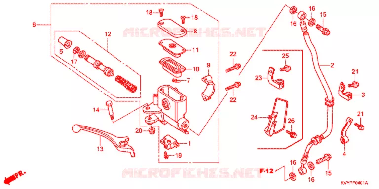 VOOR REM HOOFD CILINDER  (ANC110CSP/ACC110CS/S) Honda SCOOTER 110 BEAT 2012  ACC110CSC