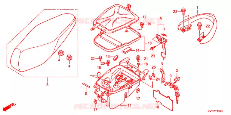 ZITTING/BAGAGEBOX  Honda SCOOTER 110 BEAT 2014  ACC110CSC
