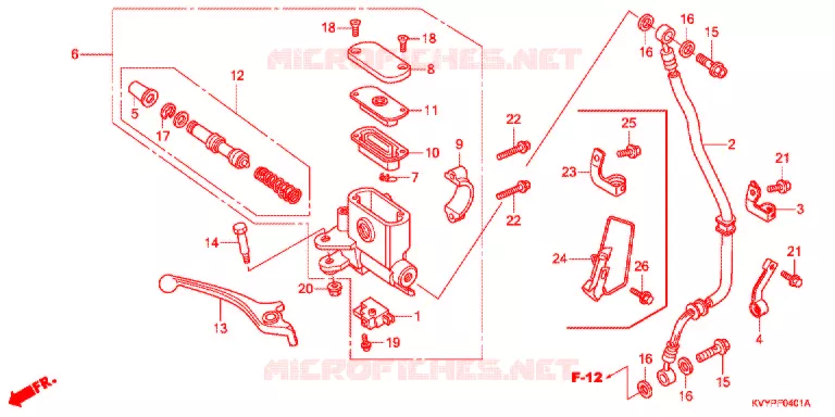 VOOR REM HOOFD CILINDER  (ANC110CSP/ACC110CS/S) Honda SCOOTER 110 BEAT 2009  ANC110CSP9