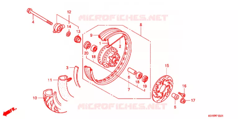 VOOR WIEL (ANC110CSP/ACC110S) Honda SCOOTER 110 BEAT 2009  ANC110CSP9