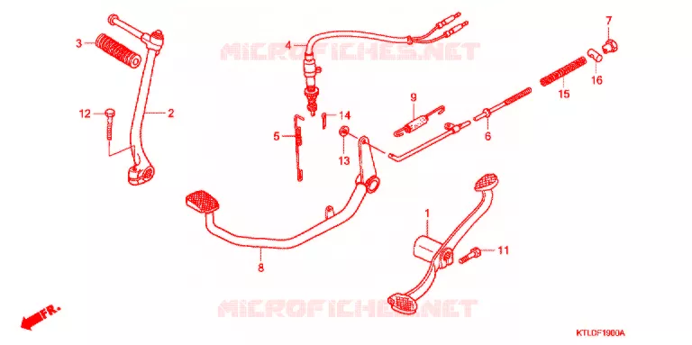 PEDAAL/KICKSTARTER ARM  Honda MOTO 100 WAVE 2006  ANF100MDP6