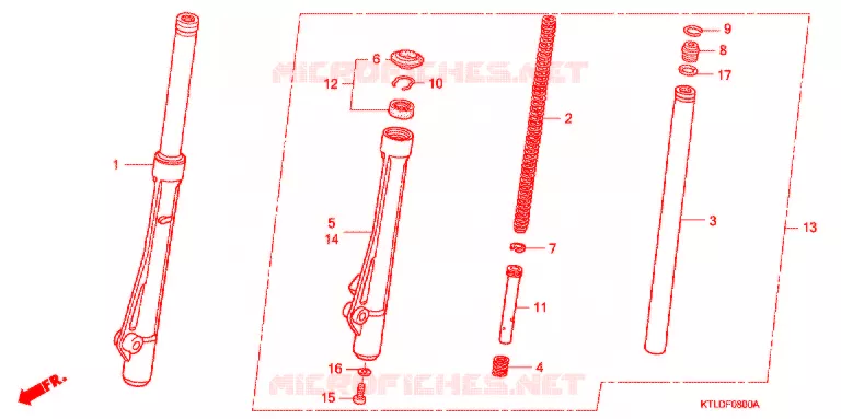 VOOR VORK  Honda MOTO 100 WAVE 2006  ANF100MSP6