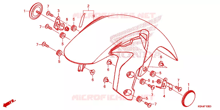 VOORSPATBORD Honda MOTO 300 CB 2021  CBF300NAM
