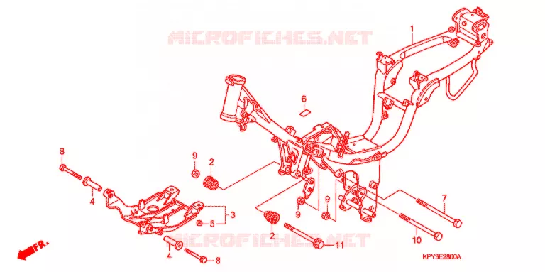FRAME CHASSIS  (1) Honda MOTO 110 XRM 2002  CFT110M2