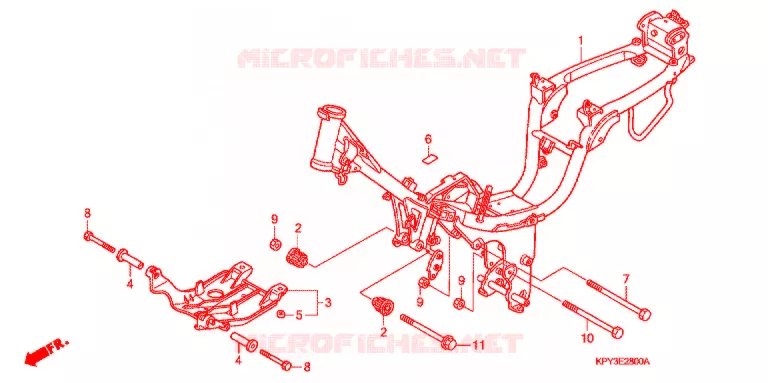FRAME CHASSIS  (1) Honda MOTO 110 XRM 2003  CFT110M3