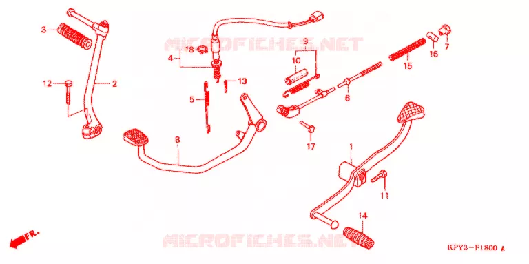 PEDAAL/KICKSTARTER ARM (1) Honda MOTO 110 XRM 2003  CFT110M3