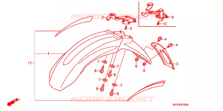 VOOR STROOMLIJNKAP   Honda MOTO 110 XRM 2003  CFT110M3