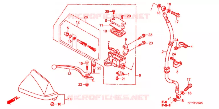 VOORREM HOOFDCILINDER  Honda MOTO 110 XRM 2004  CFT110M3