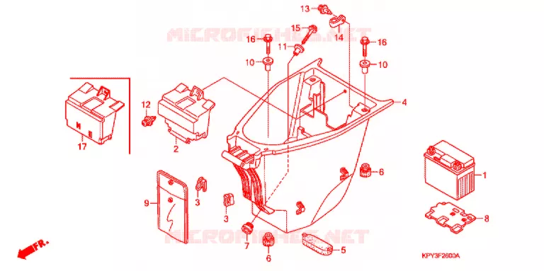 BAGAGEBOX/ACCU Honda MOTO 110 XRM 2003  CFT110M4