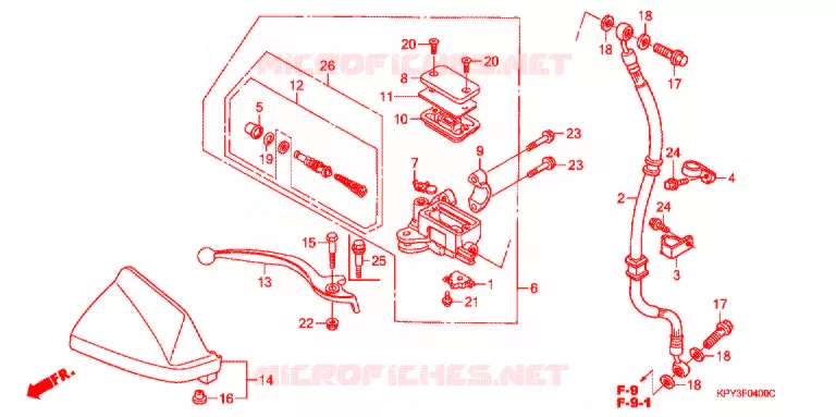 VOORREM HOOFDCILINDER  Honda MOTO 110 XRM 2004  CFT110M4