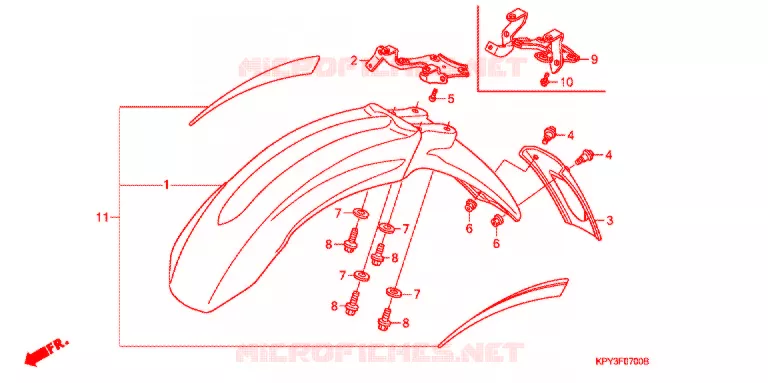 VOOR STROOMLIJNKAP   Honda MOTO 110 XRM 2006  CFT110M5
