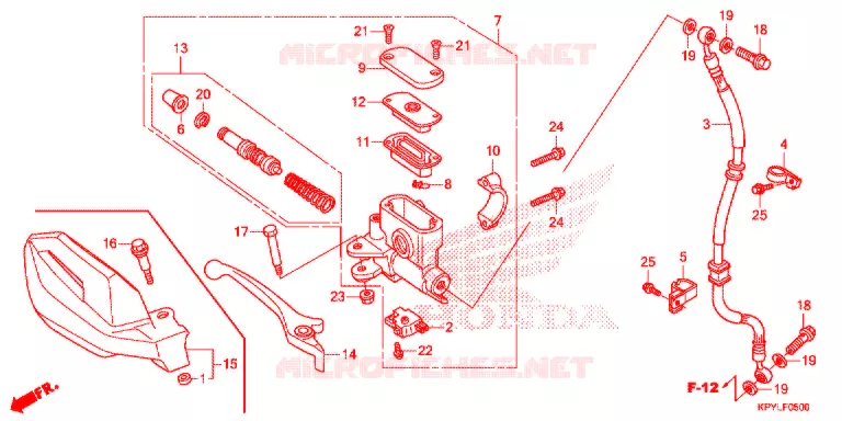 VOOR REM HOOFD CILINDER   Honda MOTO 125 XRM 2021  CFT125MSL_2PH