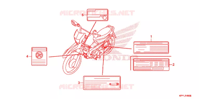 WAARSCHUWINGSLABEL   Honda MOTO 125 XRM 2021  CFT125MSL_2PH