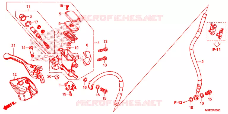 VOOR REM HOOFD CILINDER   Honda MOTO 450 CRF 2020  CRF450LL