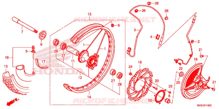 VOOR WIEL  Honda MOTO 450 CRF 2020  CRF450LL
