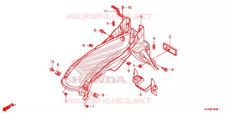 ACHTER STROOMLIJNKAP  Honda MOTO 150 TMX 2019  GL150J