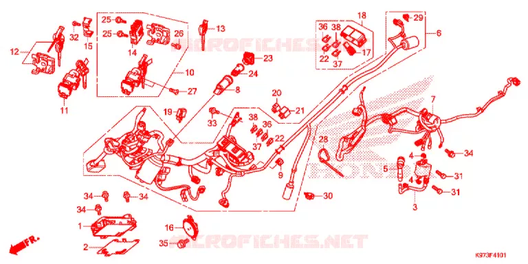 BEDRADINGSBUNDEL - SLEUTELBOS Honda SCOOTER 150 PCX 2018  WW150J