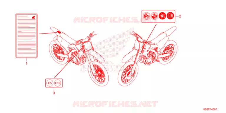 WAARSCHUWINGSLABEL   Honda MOTO 250 CRF 2022  CRF250RN