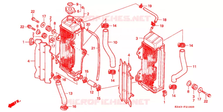 RADIATOR Honda MOTO 125 CR 1994  CR125RR