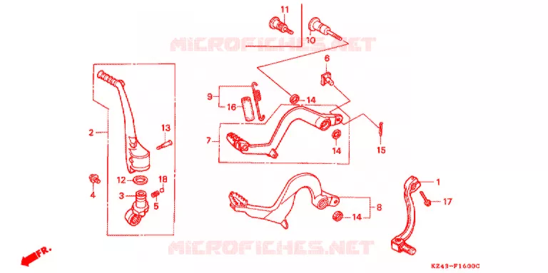 PEDAAL/KICKSTARTER ARM Honda MOTO 125 CR 1994  CR125RR