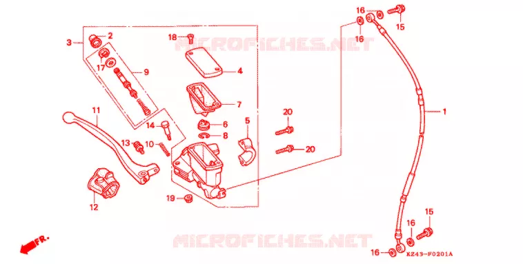 VOORREM HOOFDCILINDER (2) Honda MOTO 125 CR 1994  CR125RR