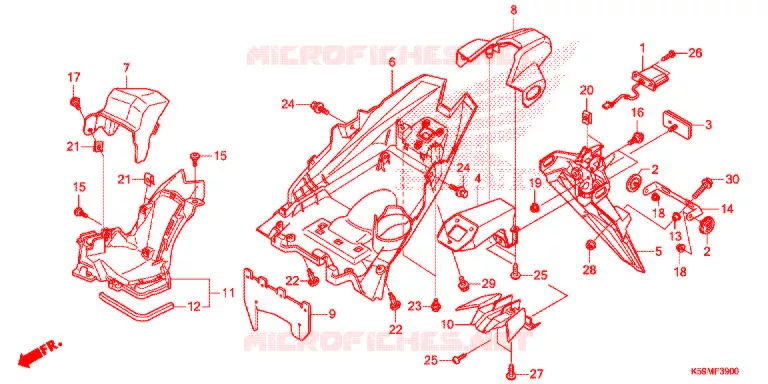 ACHTERSPATBORD / KENTEKEN VERLICHTING Honda SCOOTER 150 VARIO 2020  ACB150CBTM