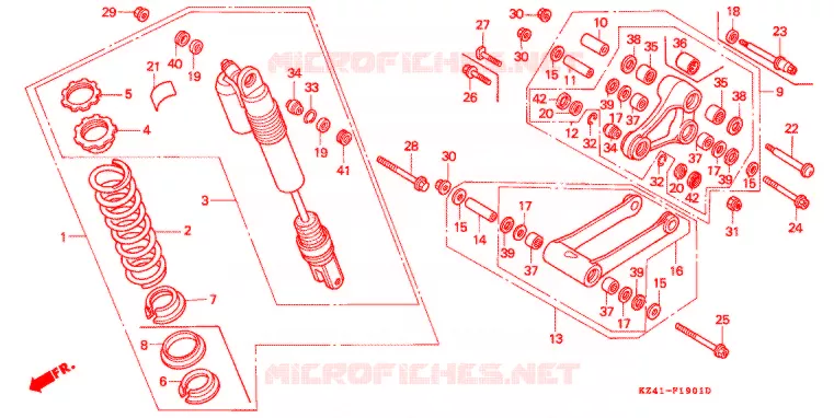 ACHTER KUSSEN  (CR125RM/N/P/R) Honda MOTO 125 CR 1991  CR125RM