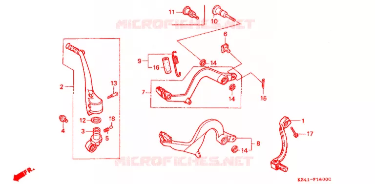PEDAAL/KICKSTARTER ARM Honda MOTO 125 CR 1991  CR125RM
