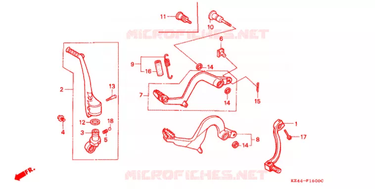 PEDAAL Honda MOTO 125 CR 1992  CR125RN