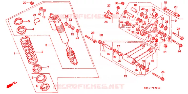 ACHTER KUSSEN  (CR125RM/N/P/R) Honda MOTO 125 CR 1993  CR125RP