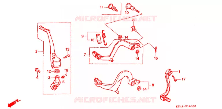 PEDAAL/KICKSTARTER ARM Honda MOTO 125 CR 1993  CR125RP