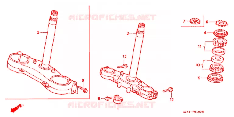 STURING STANG  (CR125RL/M/N/P/R) Honda MOTO 125 CR 1994  CR125RR