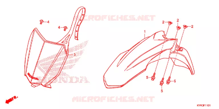 VOOR STROOMLIJNKAP  (CRF110FK/L/M/N) Honda MOTO 110 CRF 2022  CRF110FN