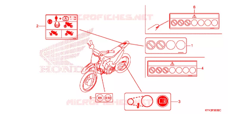 WAARSCHUWINGSLABEL  (ED,U) Honda MOTO 110 CRF 2022  CRF110FN