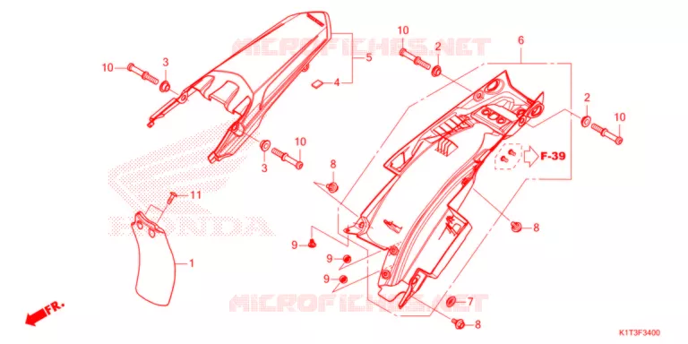 ACHTER STROOMLIJNKAP Honda MOTO 250 CRF 2021  CRF250LRM