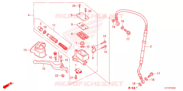 VOOR REM HOOFD CILINDER  (CRF250LR,CRF300L/LR) Honda MOTO 250 CRF 2021  CRF250LRM