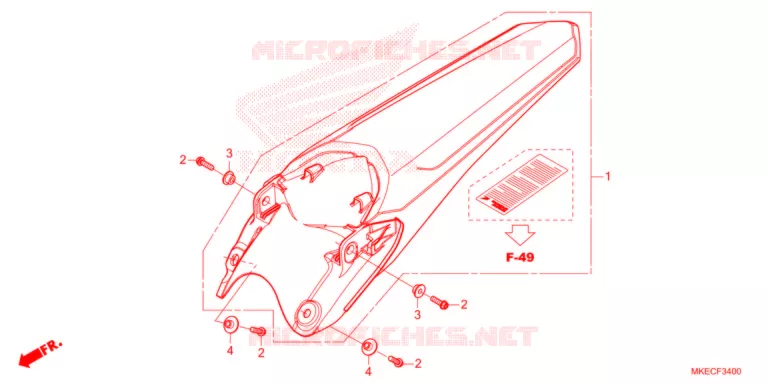 ACHTER STROOMLIJNKAP Honda MOTO 450 CRF 2022  CRF450RN