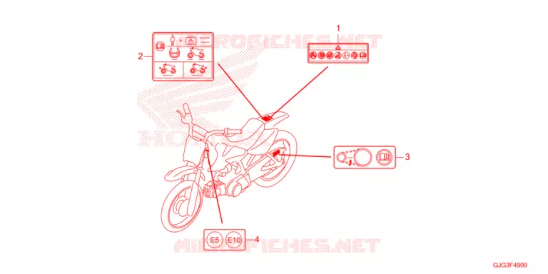 WAARSCHUWINGSLABEL Honda MOTO 50 CRF 2022  CRF50FN