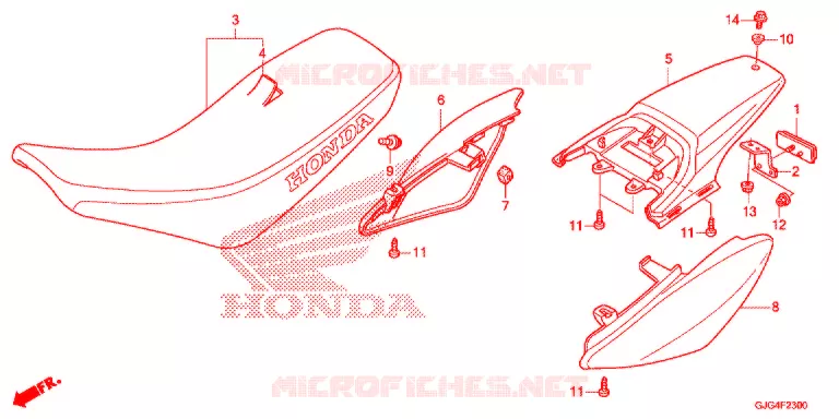 ZITTING/ACHTER STROOMLIJNKAP Honda MOTO 50 CRF 2022  CRF50FN