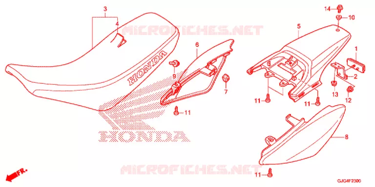 ZITTING/ACHTER STROOMLIJNKAP Honda MOTO 50 CRF 2023  CRF50FN