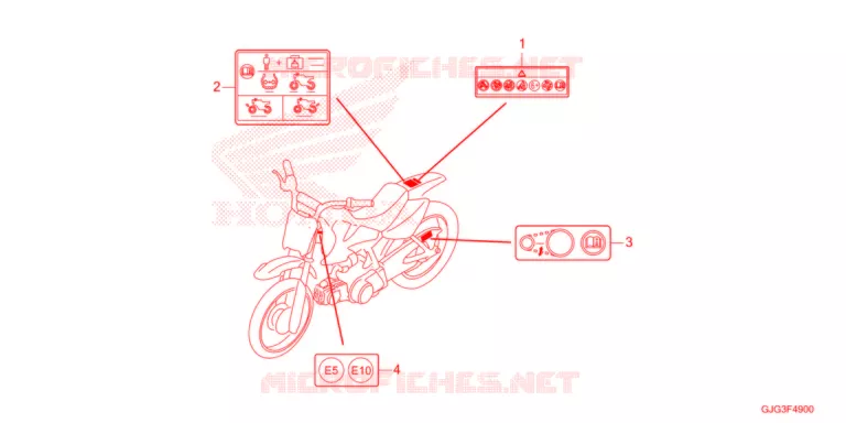 WAARSCHUWINGSLABEL Honda MOTO 50 CRF 2022  CRF50FN