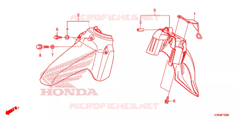 VOOR STROOMLIJNKAP Honda MOTO 110 EX5 2020  NBC110MCDL