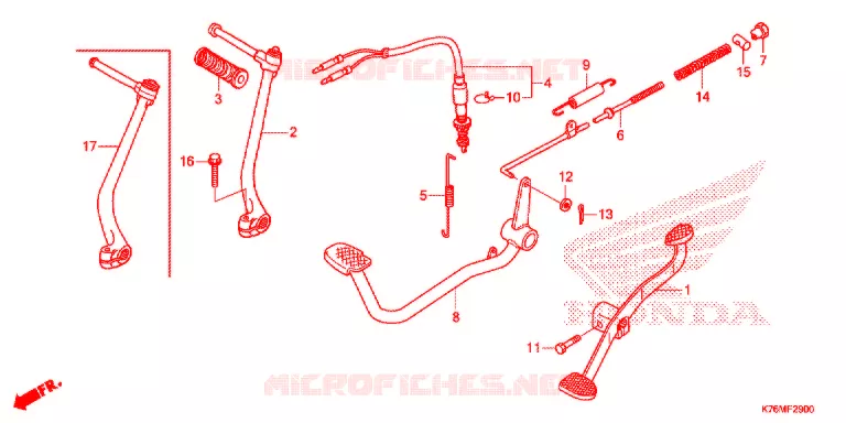 PEDAAL/KICKSTARTER ARM Honda MOTO 110 EX5 2020  NBC110MDFL