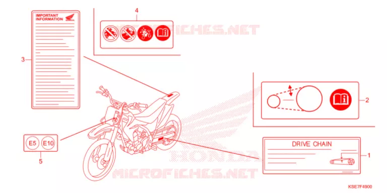 WAARSCHUWINGSLABEL Honda MOTO 150 CRF 2024  CRF150RBN