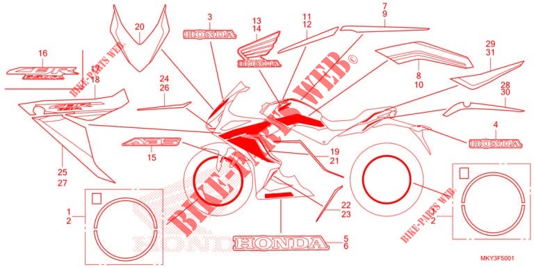 MERK  (CBR650RA) voor Honda CBR 650 R ABS 2022