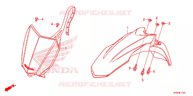 VOOR STROOMLIJNKAP  (CRF110FK/L/M/N) Honda MOTO 110 CRF 2021  CRF110FM