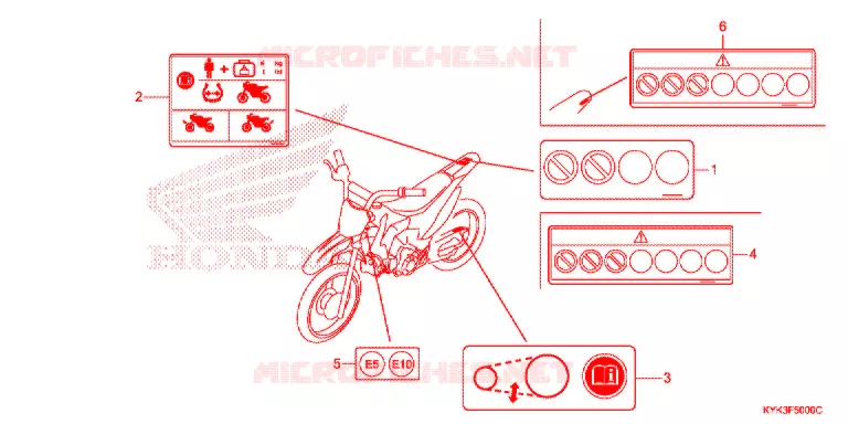 WAARSCHUWINGSLABEL  (ED,U) Honda MOTO 110 CRF 2021  CRF110FM