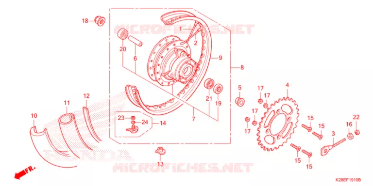 ACHTER WIEL Honda MOTO 125 CRF 2021  CRF125FM